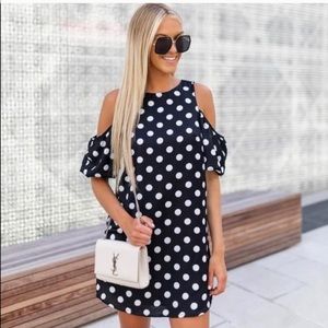 VICI Dolls Polka Dot cold shoulder Dress- Size large
